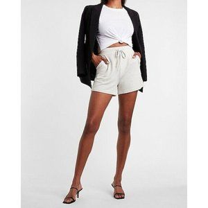 Women’s EXPRESS Super High Waisted Soft Drawstring Shorts Size XL 05 Grey